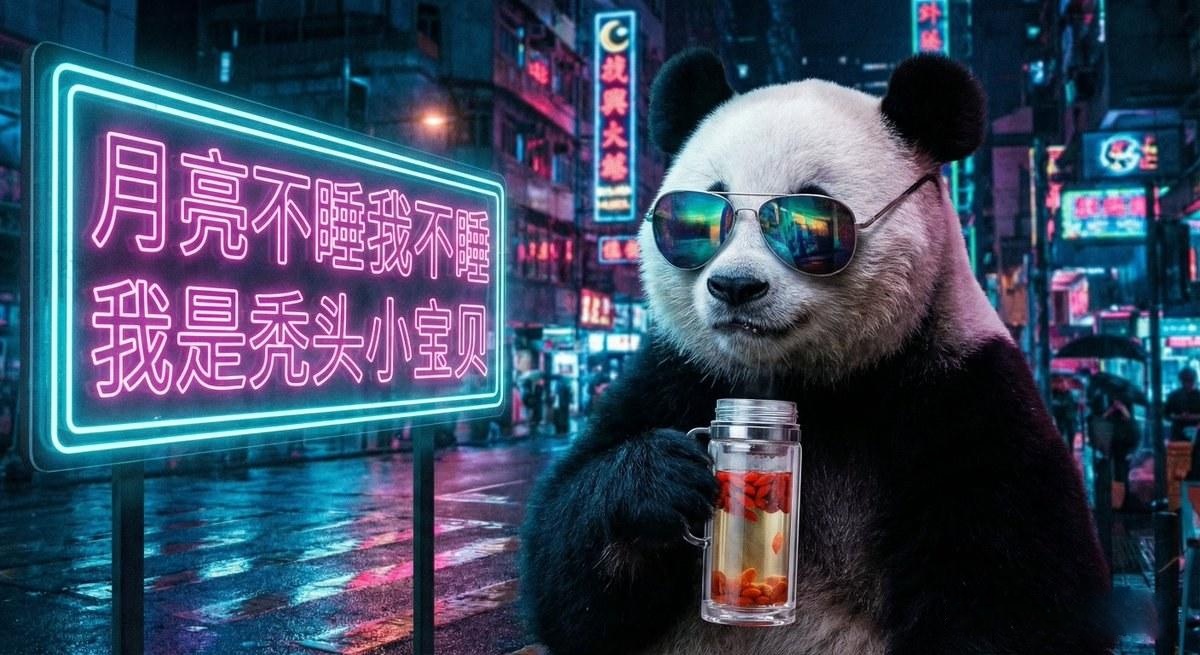 月亮不睡我不睡，我是秃头小宝贝