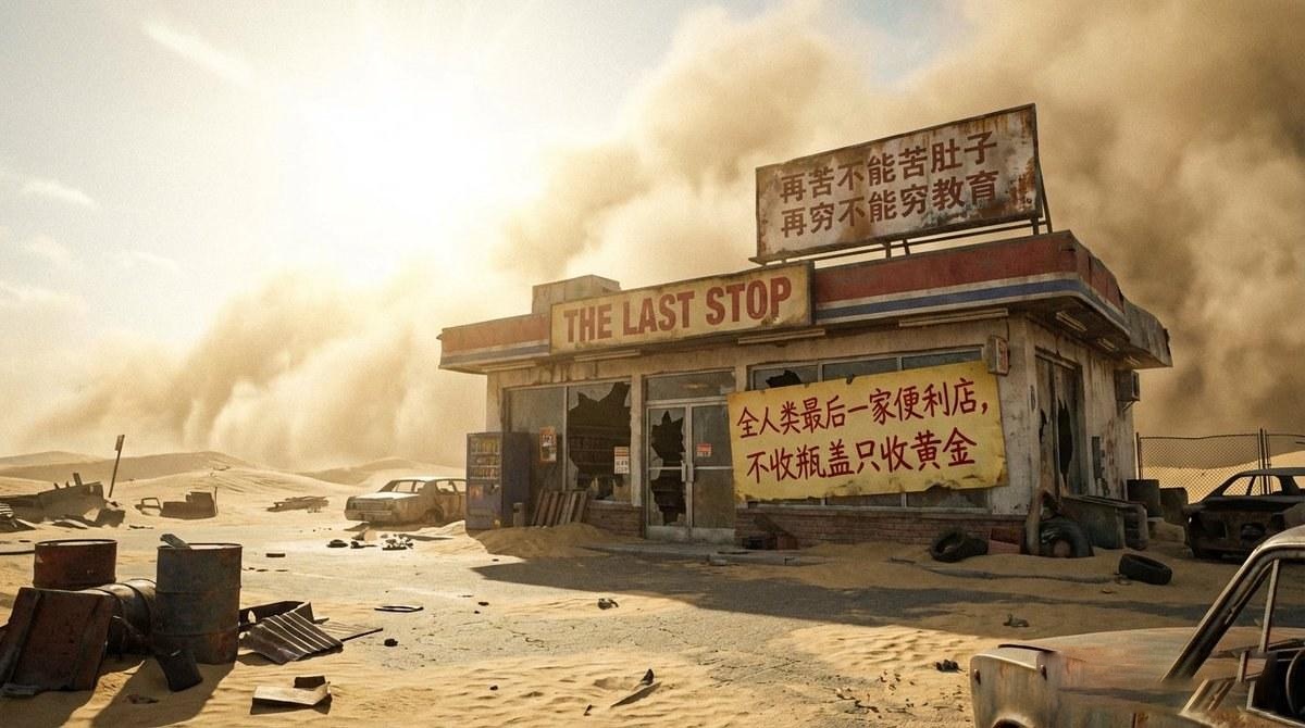 广角镜头拍摄荒凉的废土世界